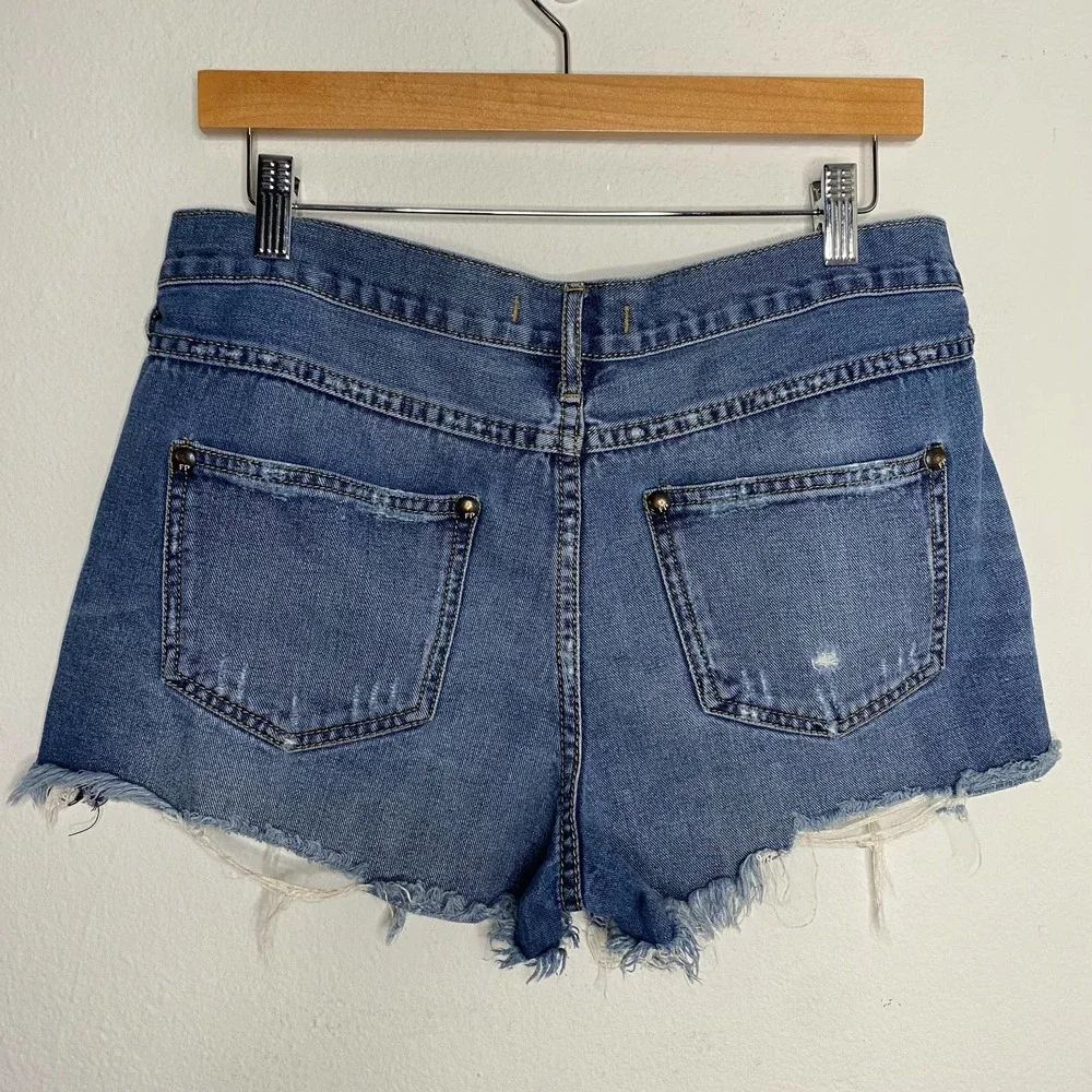 Free People Blue Jean Denim Cutoff Shorts 28 - Picture 3 of 3